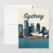 Sydney Australië Silhouette Reizen Briefkaart (Voorkant / Achterkant)