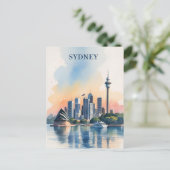 Sydney Australië Skyline waterverf Reizen Briefkaart (Staand voorkant)
