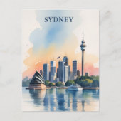 Sydney Australië Skyline waterverf Reizen Briefkaart (Voorkant)