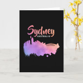 Sydney Australië Stad Stadsgezicht Silhouet Grappi Kaart (Gele Bloem)