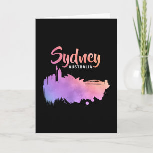 Sydney Australië Stad Stadsgezicht Silhouet Grappi Kaart