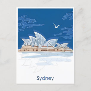 Sydney Australië Travel Art Vintage Briefkaart
