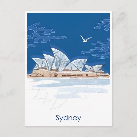 Sydney Australië Travel Art Vintage Briefkaart (Voorkant)