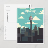 Sydney Australië Travel Art Vintage Briefkaart (Voorkant / Achterkant)