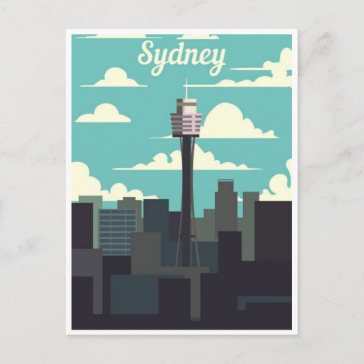 Sydney Australië Travel Art Vintage Briefkaart (Voorkant)