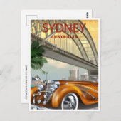 Sydney Australië Travel Art Vintage Briefkaart (Voorkant / Achterkant)