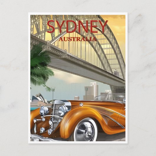Sydney Australië Travel Art Vintage Briefkaart (Voorkant)