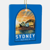 Sydney Australië Travel Art Vintage Keramisch Ornament (Rechts)