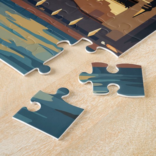 Sydney Australië Travel Art Vintage Legpuzzel (Zijkant)