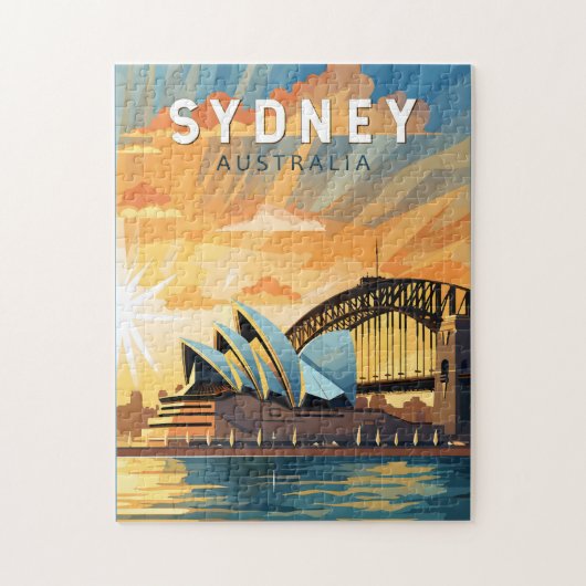Sydney Australië Travel Art Vintage Legpuzzel (Verticaal)