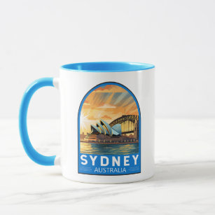 Sydney Australië Travel Art Vintage Mok