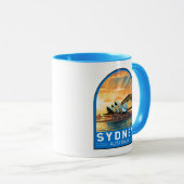 Sydney Australië Travel Art Vintage Mok (Voorkant rechts)