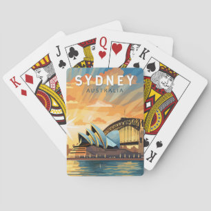 Sydney Australië Travel Art Vintage Pokerkaarten