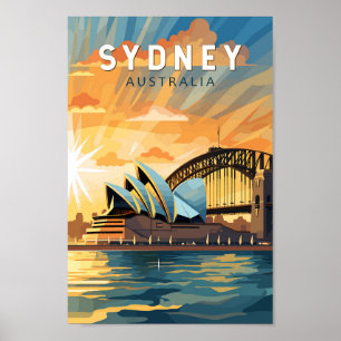 Sydney Australië Travel Art Vintage Poster