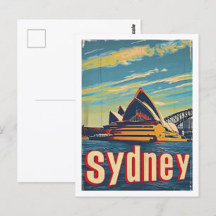 Sydney Australië Vintage Beroemde Reisplaats Briefkaart