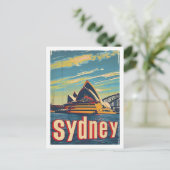 Sydney Australië Vintage Beroemde Reisplaats Briefkaart (Staand voorkant)