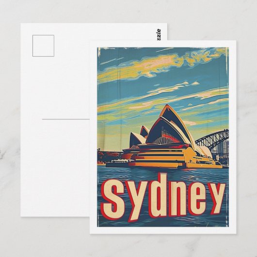Sydney Australië Vintage Beroemde Reisplaats Briefkaart (Voorkant / Achterkant)