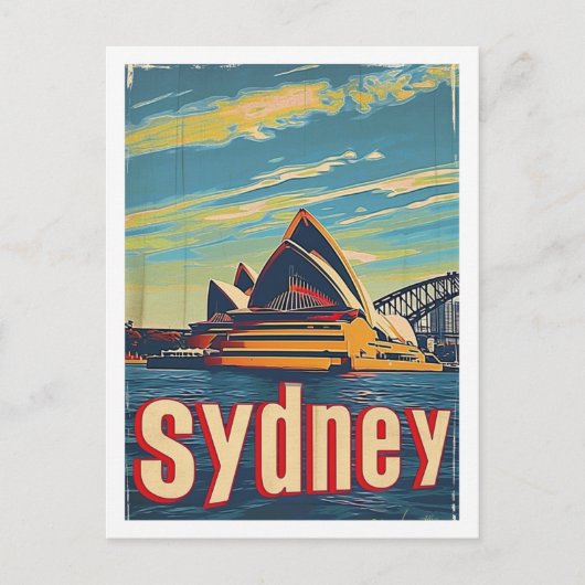 Sydney Australië Vintage Beroemde Reisplaats Briefkaart (Voorkant)