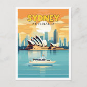 Sydney Australië vintage reisplaats illustratie Briefkaart (Voorkant)