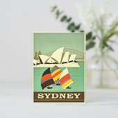 Sydney, Australië, vintage-reizen Briefkaart (Staand voorkant)