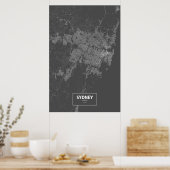 Sydney, Australië (wit op zwart) Poster (Keuken)