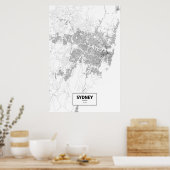 Sydney, Australië (zwart op wit) Poster (Keuken)