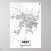 Sydney, Australië (zwart op wit) Poster (Voorkant)
