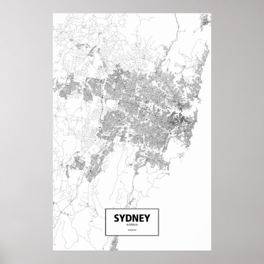 Sydney, Australië (zwart op wit) Poster (Voorkant)