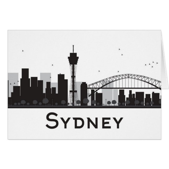 Sydney, Australië | Zwarte en witte veldlijn (Voorkant Horizontaal)