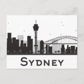 Sydney, Australië | Zwarte en witte veldlijn Briefkaart (Voorkant)