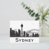 Sydney, Australië | Zwarte en witte veldlijn Briefkaart (Staand voorkant)