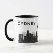 Sydney, Australië | Zwarte en witte veldlijn Mok (Links)