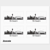 Sydney, Australië | Zwarte en witte veldlijn Rechthoekige Sticker (Vel)