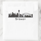 Sydney, Australië | Zwarte en witte veldlijn Rechthoekige Sticker (Tas)