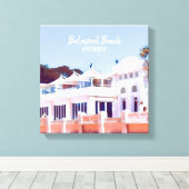 Sydney Balmoral Beach retro Bathers Pavillion Canvas Afdruk (Insitu (Houten vloer))