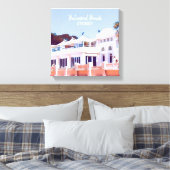 Sydney Balmoral Beach retro Bathers Pavillion Canvas Afdruk (Insitu (Slaapkamer))