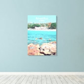 Sydney Balmoral Beach retro Bathers Pavillion Canvas Afdruk (Insitu (Houten vloer))