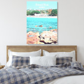 Sydney Balmoral Beach retro Bathers Pavillion Canvas Afdruk (Insitu (Slaapkamer))
