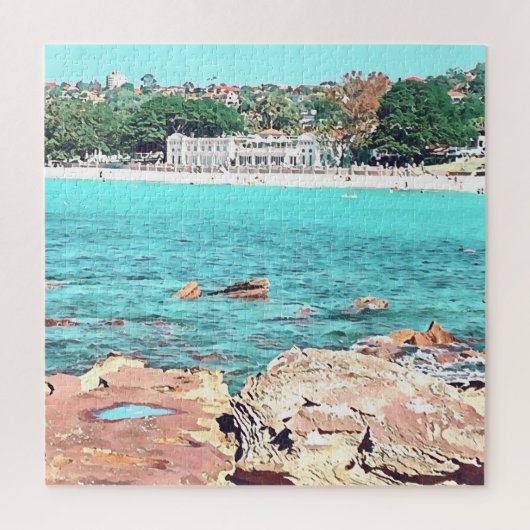 Sydney Balmoral Beach retro Bathers Pavillion Legpuzzel (Verticaal)
