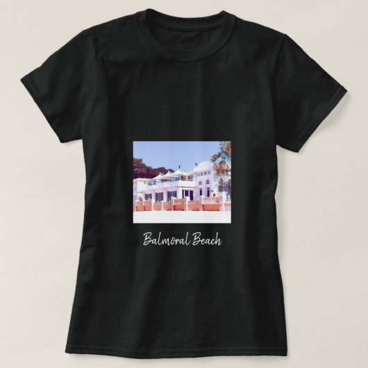 Sydney Balmoral Beach retro Bathers Pavillion T-shirt (Design voorkant)