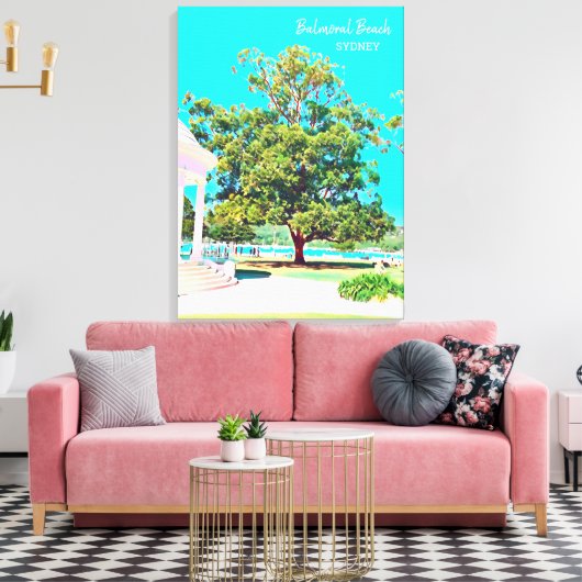 Sydney Balmoral Beach white Rotunda Canvas Afdruk (Insitu (Woonkamer))