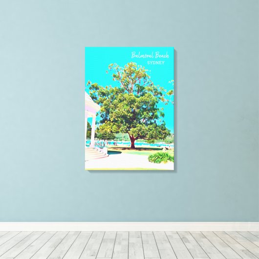 Sydney Balmoral Beach white Rotunda Canvas Afdruk (Insitu (Houten vloer))