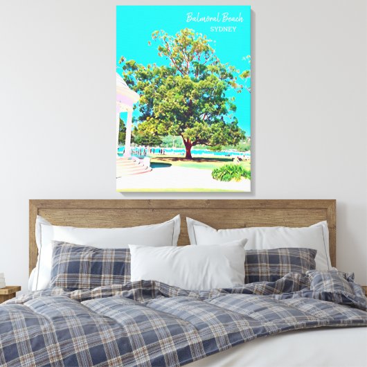 Sydney Balmoral Beach white Rotunda Canvas Afdruk (Insitu (Slaapkamer))