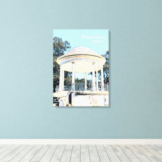 Sydney Balmoral Beach white Rotunda Canvas Afdruk (Insitu (Houten vloer))
