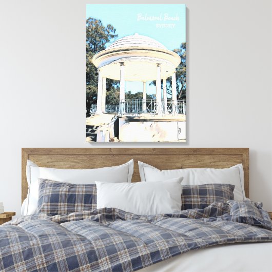 Sydney Balmoral Beach white Rotunda Canvas Afdruk (Insitu (Slaapkamer))