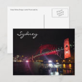 sydney bridge red night briefkaart (Voorkant / Achterkant)