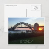 sydney bridge sunset briefkaart (Voorkant / Achterkant)