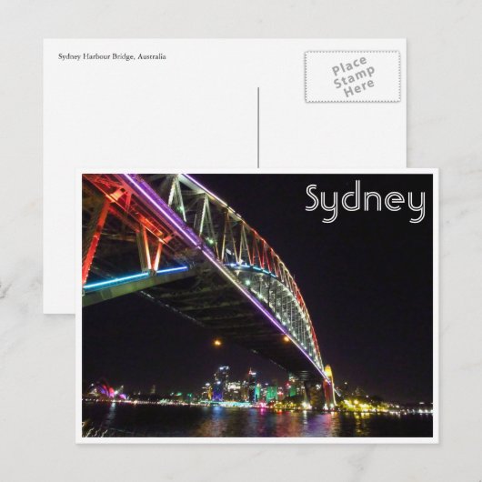 sydney bridge vivid briefkaart (Voorkant / Achterkant)