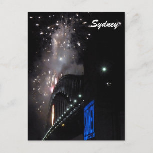 sydney bridge-vuurwerk feestdagenkaart