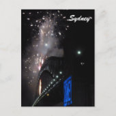 sydney bridge-vuurwerk feestdagenkaart (Voorkant)